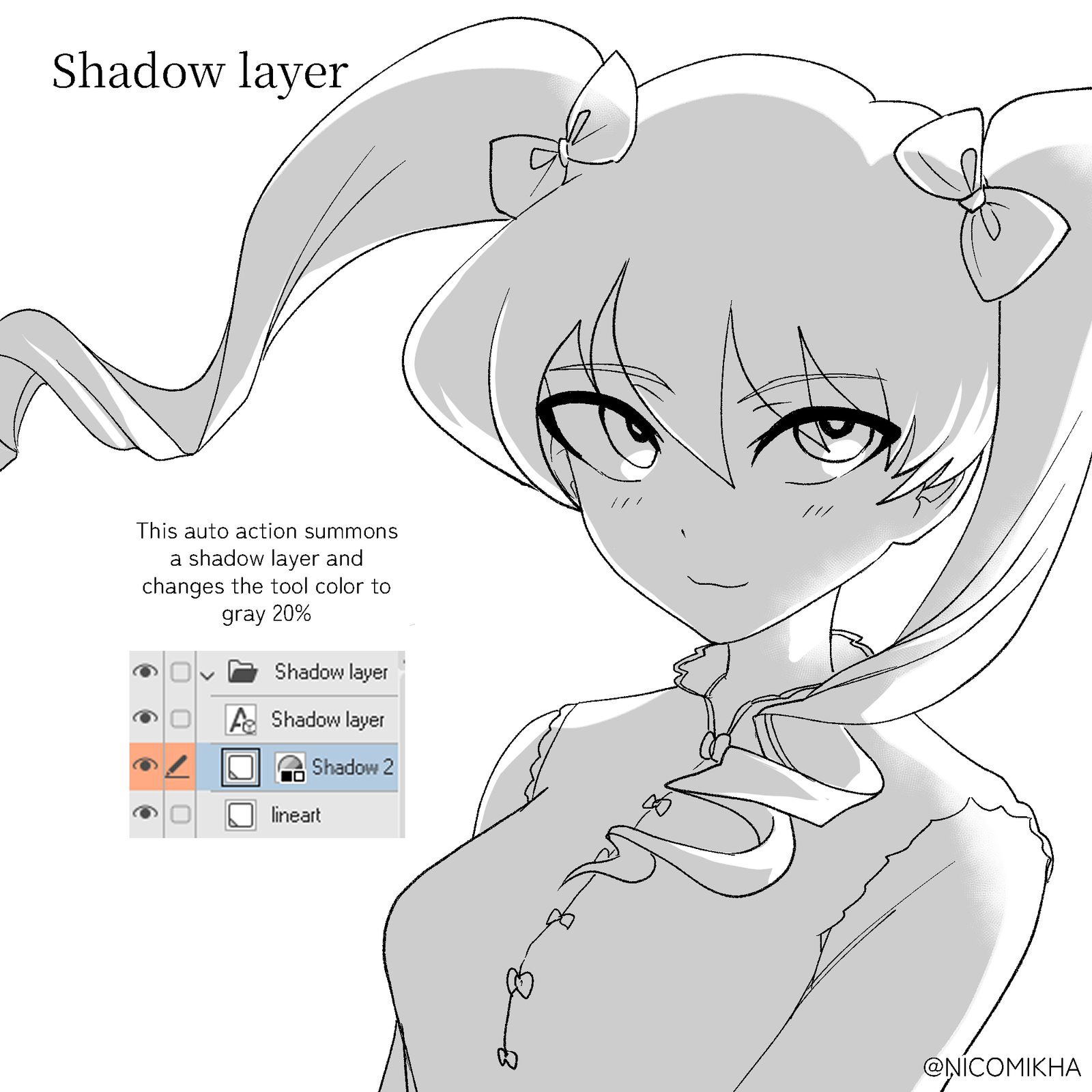 Shadow layer auto action example