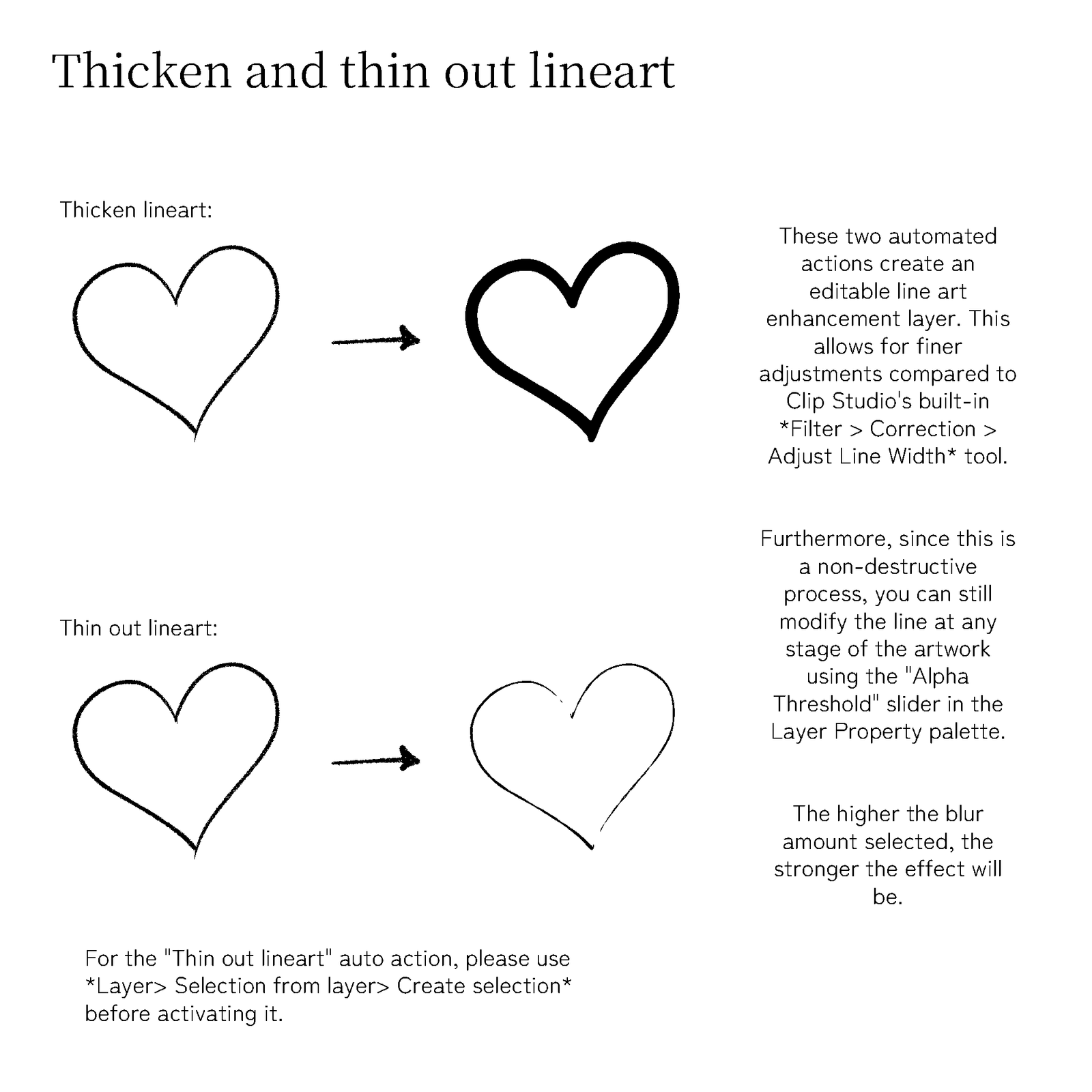 Thicken and thin out lineart auto action example